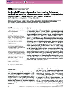 Regional differences in surgical intervention following medical termination of pregnancy provided by telemedicine. 