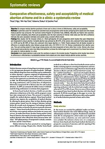 Comparative effectiveness, safety and acceptability of medical abortion at home and in a clinic: a systematic review