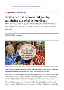 Northern Ireland women on using abortion pills