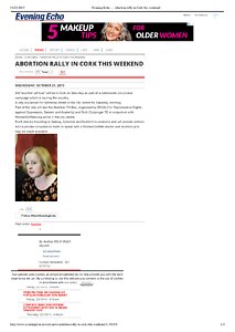Evening Echo — Abortion rally in Cork this weekend