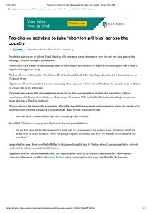 Pro-choice activists to take ‘abortion pill bus’ 