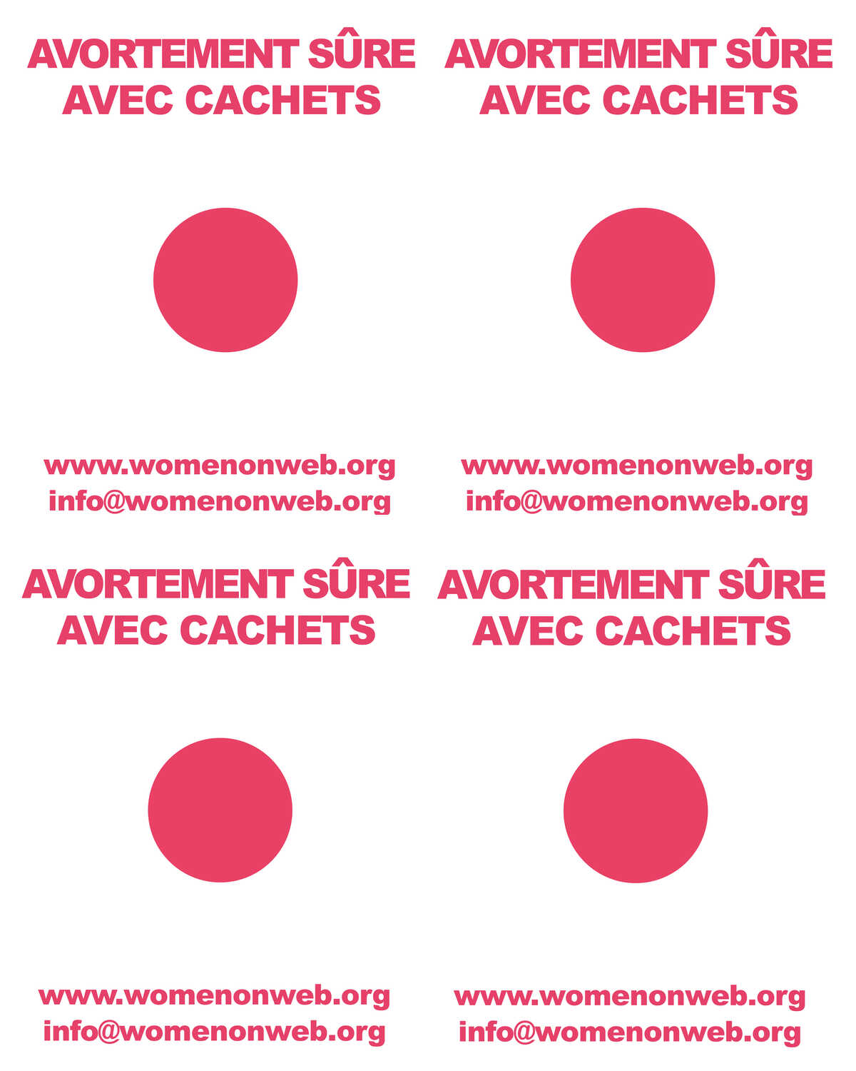 Avortement avec cachets, stickers