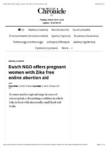 Dutch NGO offers pregnant women with Zika free online abortion aid.pdf