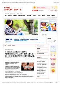 Care Appointments | More women buying abortion pills online due to barriers accessing care.pdf