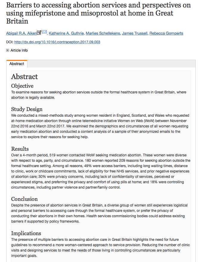 Barriers to accessing abortion services and perspectives on using mifepristone and misoprostol at home in Great Britain