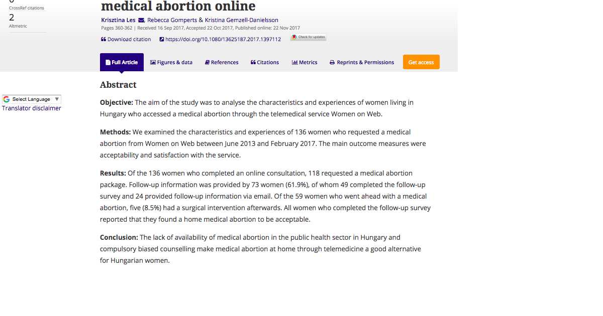 Experiences of women living in Hungary seeking a medical abortion online –  Women on Web