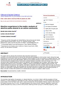  Abortion experience in the media: analysis of abortive paths shared in an online community