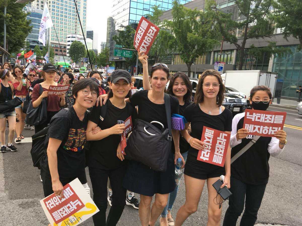 abortion rights demonstration in seoul