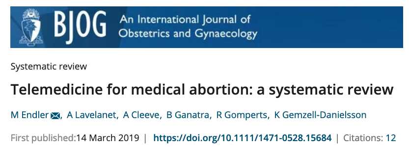 Telemedicine for medical abortion